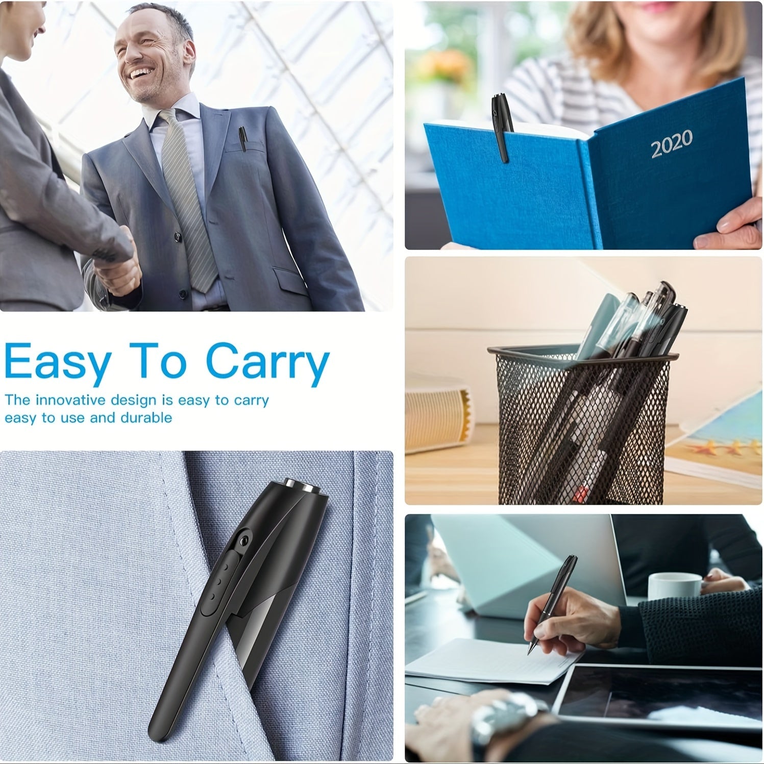 1pc HD 1080P Pen Camera, 64GB Memory Card Included, Portable Mini Surveillance & Security Nanny Cam, Easy-to-Use, For Home Office Meeting Recording, Indoor/Outdoor Use - Veloxea