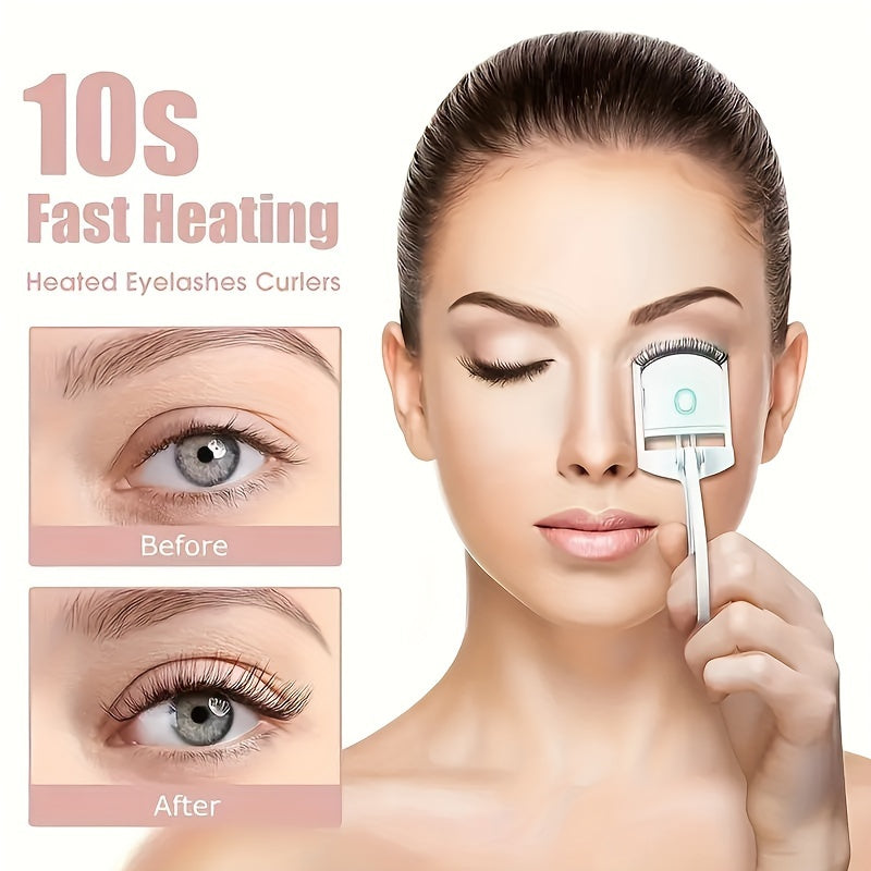 1pc ABS Electric Eyelash Curler, Modern Eyelashes Instrument For Home, Long-Lasting Curled Eyelashes, Eyelashes Clip, Eyelash Curler, Makeup Tools - Veloxea