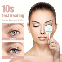 1pc ABS Electric Eyelash Curler, Modern Eyelashes Instrument For Home, Long-Lasting Curled Eyelashes, Eyelashes Clip, Eyelash Curler, Makeup Tools - Veloxea