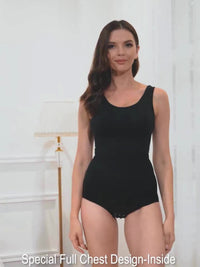 Racelo Shape Wear Bodysuit For Women Waist Trainer Tummy Control Full Body Shaper Seamless Scoop Neck Jumpsuit
