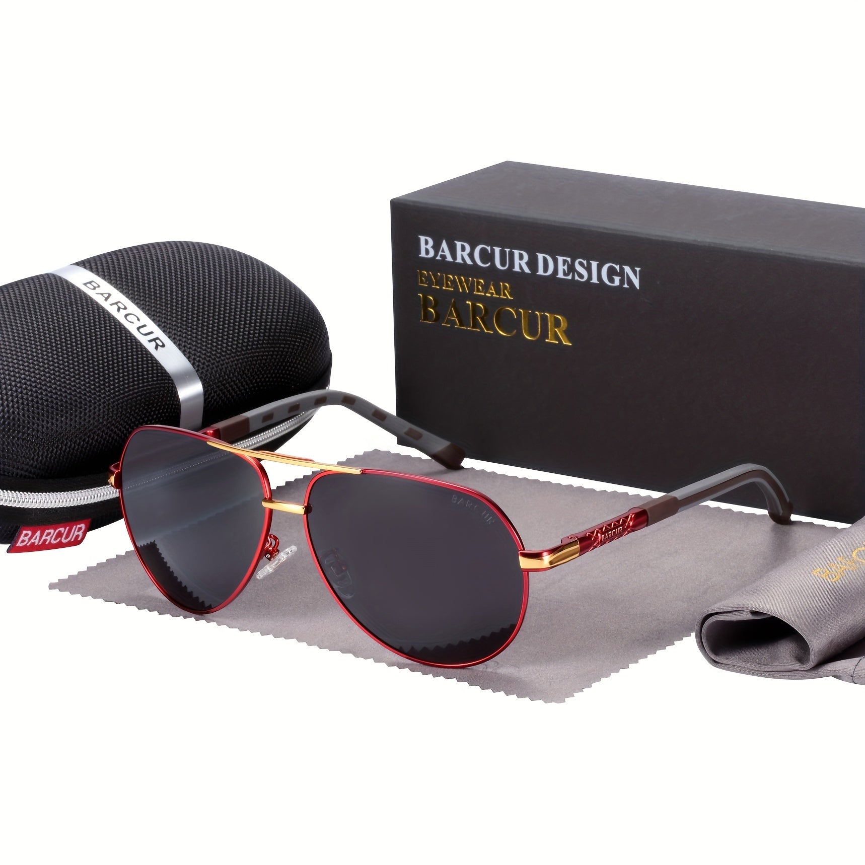 BARCUR Retro Men's Sunglasses Polarized Sunglasses Driving Eyewear UV Protection Protective Sunglasses - Veloxea