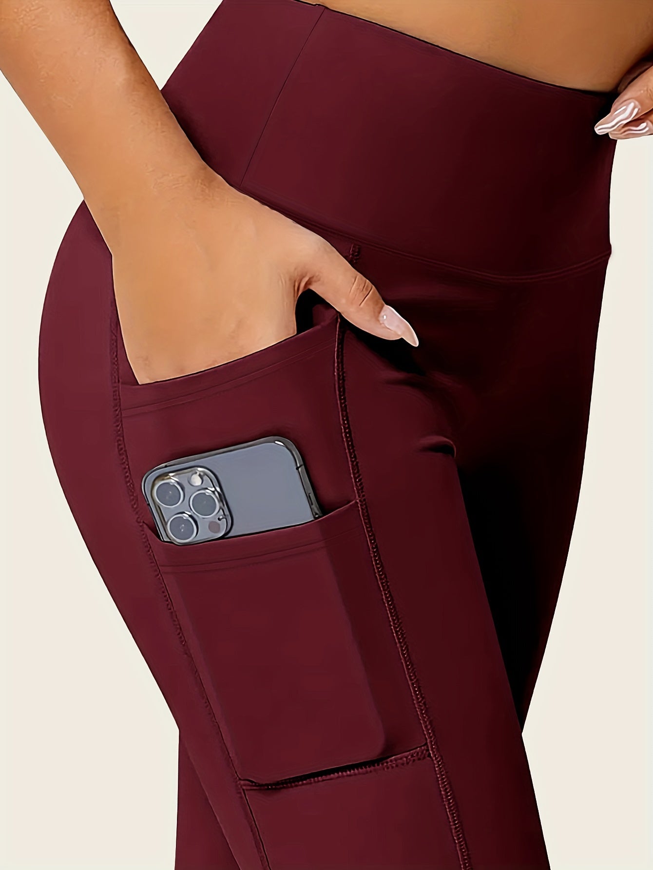 Seamless High Rise Leggings, Butt Lifting Leggings With Phone Pockets, Women's Underwear & Shapewear - Veloxea