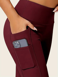 Seamless High Rise Leggings, Butt Lifting Leggings With Phone Pockets, Women's Underwear & Shapewear - Veloxea