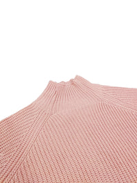 Plus Size Casual Sweater Dress, Women's Plus Solid Long Sleeve High Neck Slight Stretch Loose Fit Sweater Dress - Veloxea