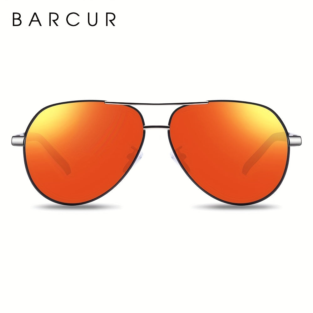 BARCUR Retro Men's Sunglasses Polarized Sunglasses Driving Eyewear UV Protection Protective Sunglasses - Veloxea