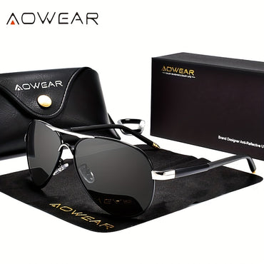 AOWEAR Classic Mirrored Polarized Sunglasses For Men Women Driving Eyewear - Veloxea