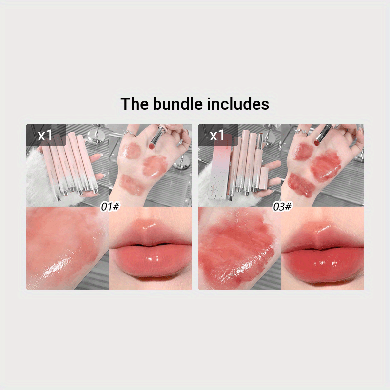 Clear Rotating Tinted Lip Balm, Solid Lipstick Moisturizing Nourishing, For Water Light Mirror Glass Feeing Lip, Can't Rotate Back After Rotating - Veloxea