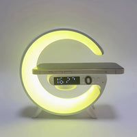 Wireless Speakers With Wireless Fast Charging, Rhythm RGB Light, Bar Smart Light, Sunrise Alarm Clock, Wake Up Light For Bedrooms, Dimmable Table Lamp. - Veloxea