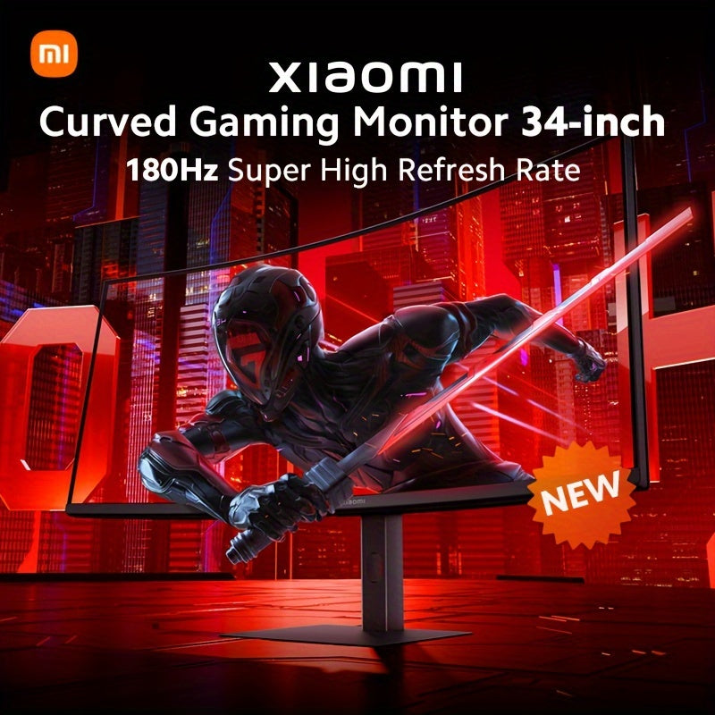 Xiaomi 34-inch Curved Gaming Monitor 180Hz High Reshed Rate 1ms Fast FreeSync Premium E<2* Professional Calibration 95%DCI-P3 100% SRGB* Low Blue Light Computer Screen Monitor Desktop Monitor - Veloxea